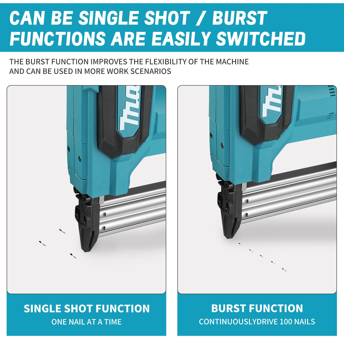 Makita 18V F30 Straight Nails Staple Gun,Cordless Electric Impact Nail Gun Woodworking Construction Tools