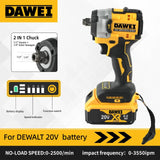 Wireless Impact Wrench Rechargeable High Torque 406Nm(Reverse) 1/2" 2500 PRM Universal For DEWALT 20V battery PIN