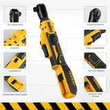 DEWALT DCF512 20V Brushless 1/2" Right Angle Ratchet Wrench LED Display Variable Speed for Auto Repair Construction