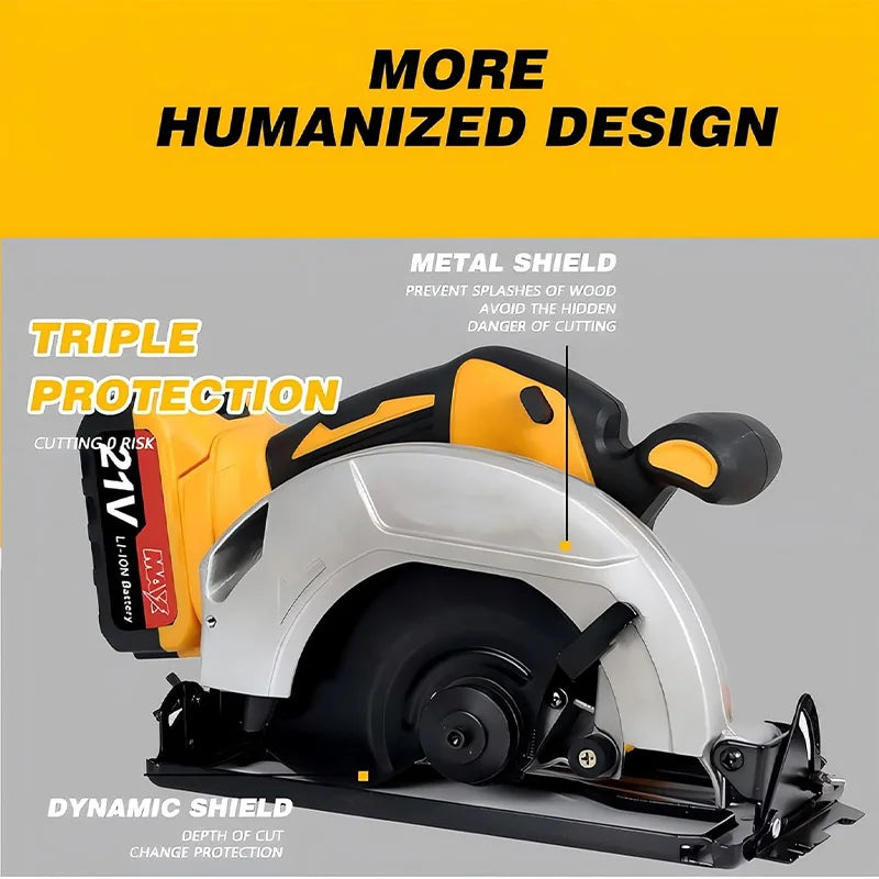 Cordless Circular Saw For DEWALT 20V MAX Battery, 7-1/4 Inch Brushless Power Circular Saws, 0-50 Degree Bevel Capability, Lightw