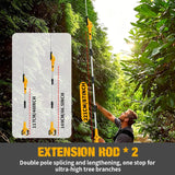 2IN1 Electric High Branch Hedge Trimmer Cordless Telescopic 12Inch Chain Saw Garden Power Tools For Dewalt 20V Battery Pin