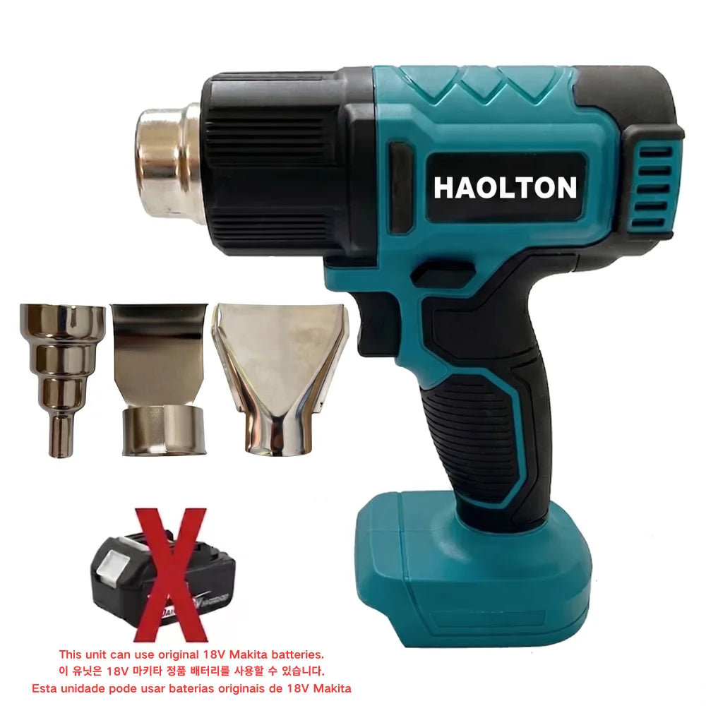 HAOLTON Heat Gun Cordless Hot Air Gun Industrial Handheld Electric Heat Gun Temperatures Adjustable For Makita 18V Battery
