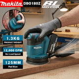 Makita DBO180Z 18V Brushless Cordless Orbital Sander 125mm with Dust Bag for Clear Coat and Varnish Surface Preparation