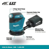 Makita DBO180Z Bare 18V Brushless 125mm Random Orbital Sander 3 Speed For Drywall Putty Home DIY Polishing
