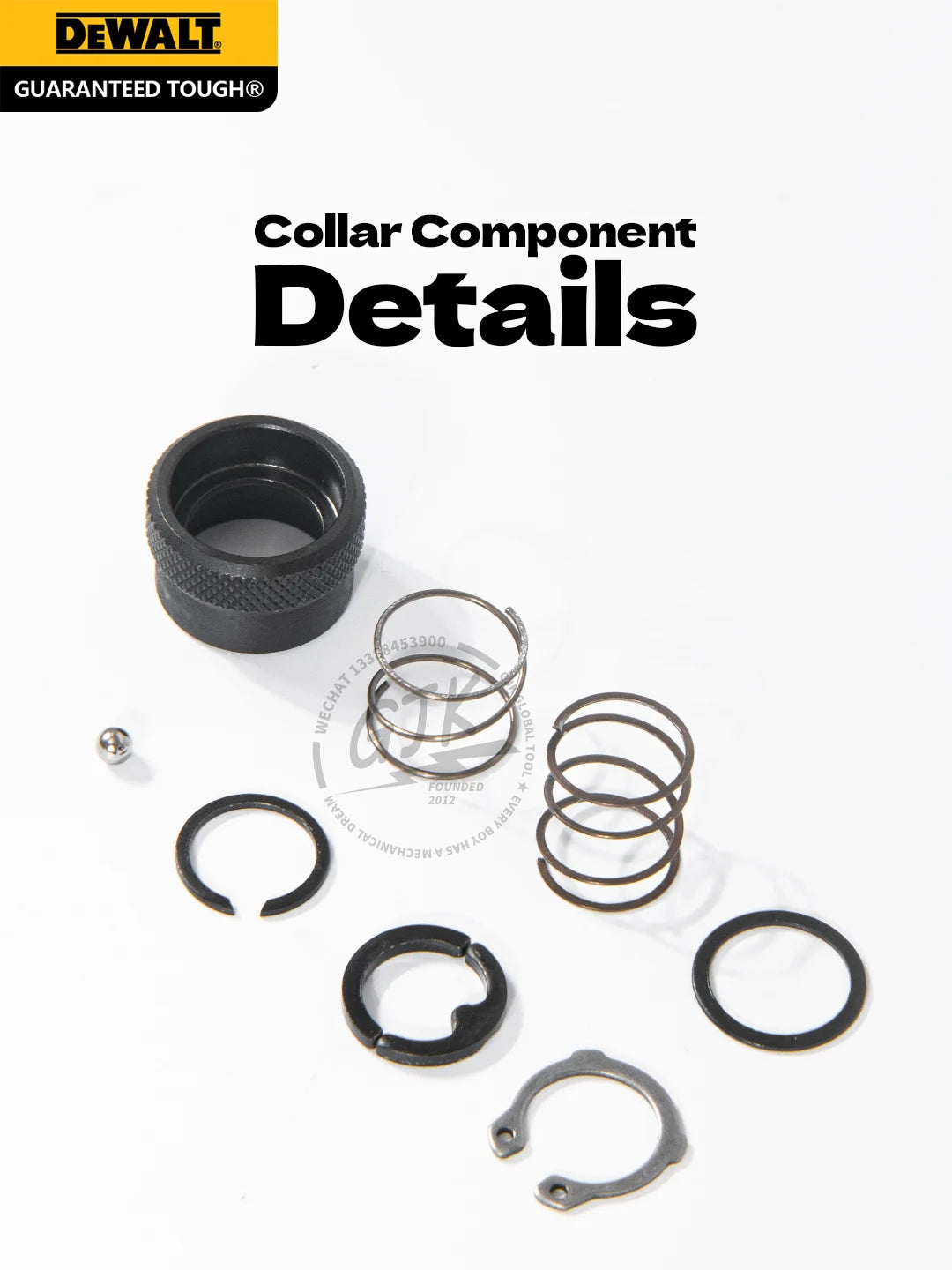DEWALT DCF870 Impact Driver Genuine Collar Kit Replacement Part for Front End Assembly Repair, Tool Not Included