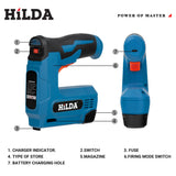 HILDA Wooden Frame Stapler Pneumatic Nail Gun Furniture Pneumatic Gun Home DIY 2000 Stapler Power Tools Portable