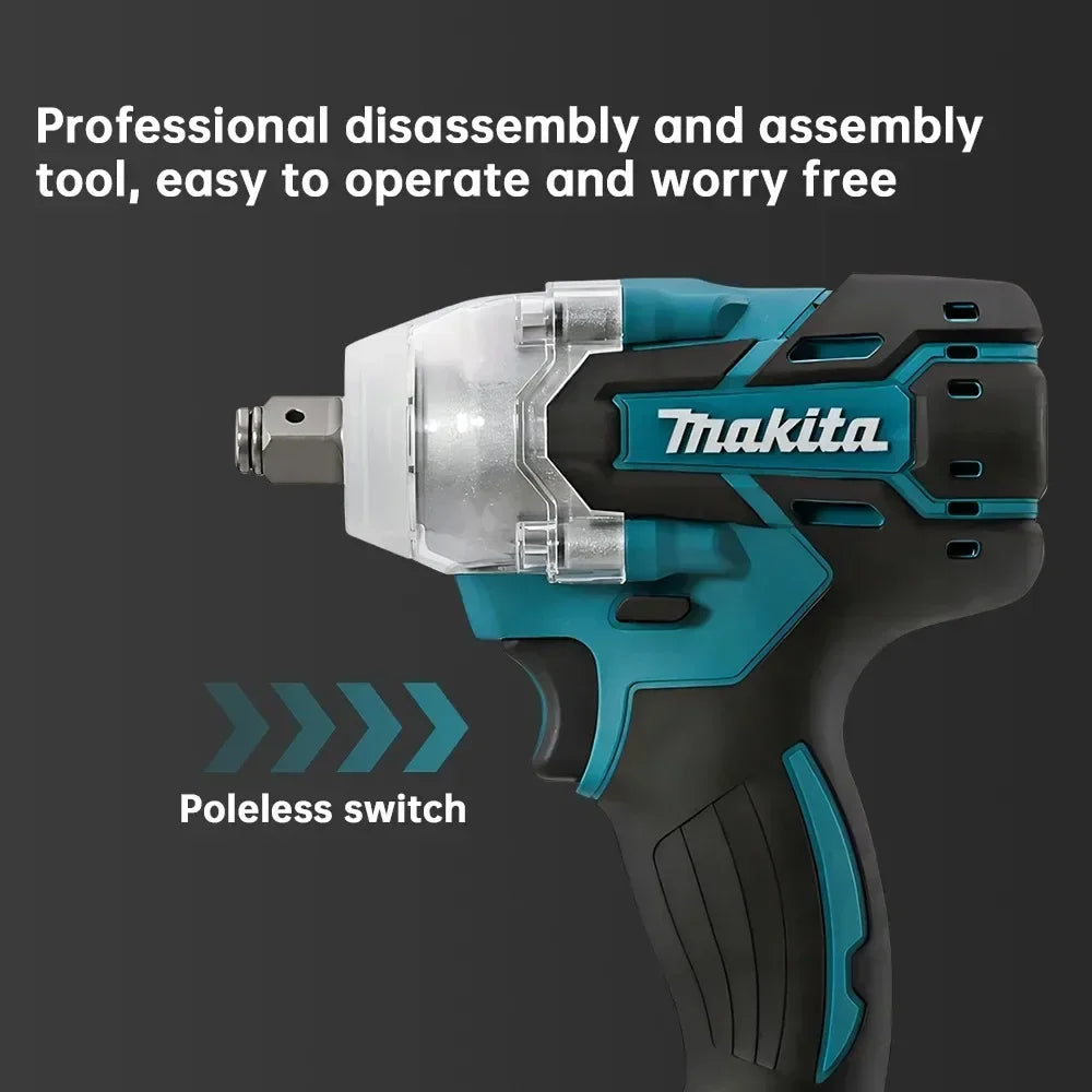 Makita DTW285 18V Brushless Cordless Impact Wrench 280N·m 1/2 Inch Reverse Auto Stop for Auto Maintenance Repair