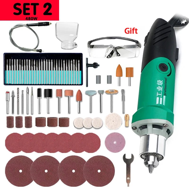 Dremel 260W/480W High-Power Engraver Electric Drill Engraving Rotary Tool Flexible Shaft 6-Position Variable Speed Polishing