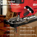 Mamidw 3000RPM Curve Saw Cordless Electric Jig Saw Portable Adjustable Woodworking Power Tool For 18v Battery