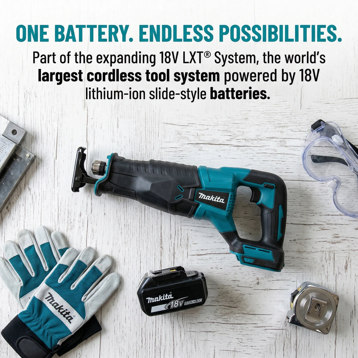 Makita Brushless Recip Saw, Cordless Power Tool for 18V & 20V Battery, Portable with 4PCS Blades, Wood/Metal Cutting Saw