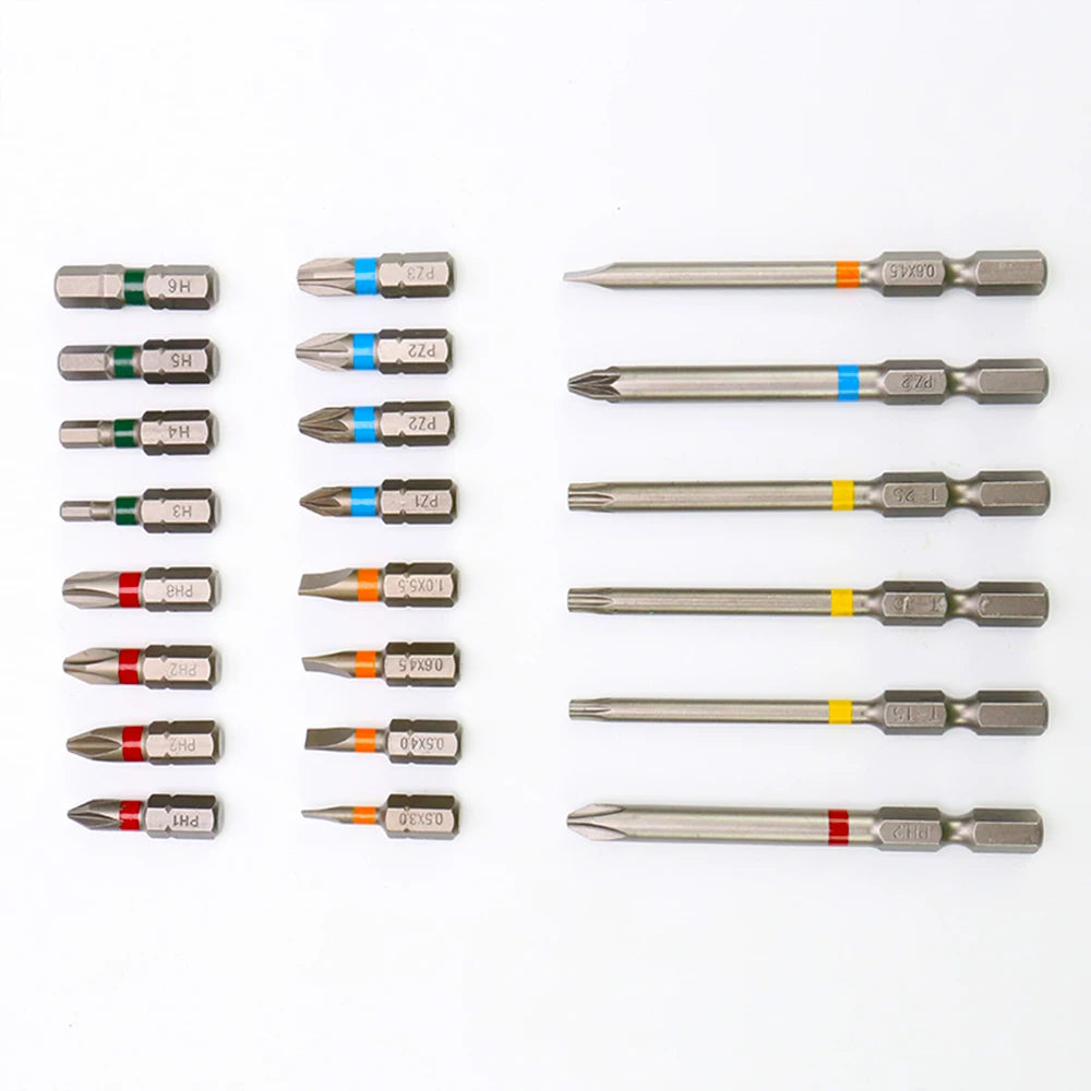Japan Makita Drill Bit Set 43 PCS Set Screwdriver Set Colour Screwdriver Head Cross Flower Type Head Hexagon Socket Tool Parts
