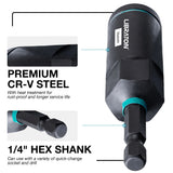 LIBRATON 18PC Magnetic Nut Driver Set Impact Nut Driver Set 1/4" Hex Shank Nut Driver Bit Set for Impact Drill Metric Nut Driver