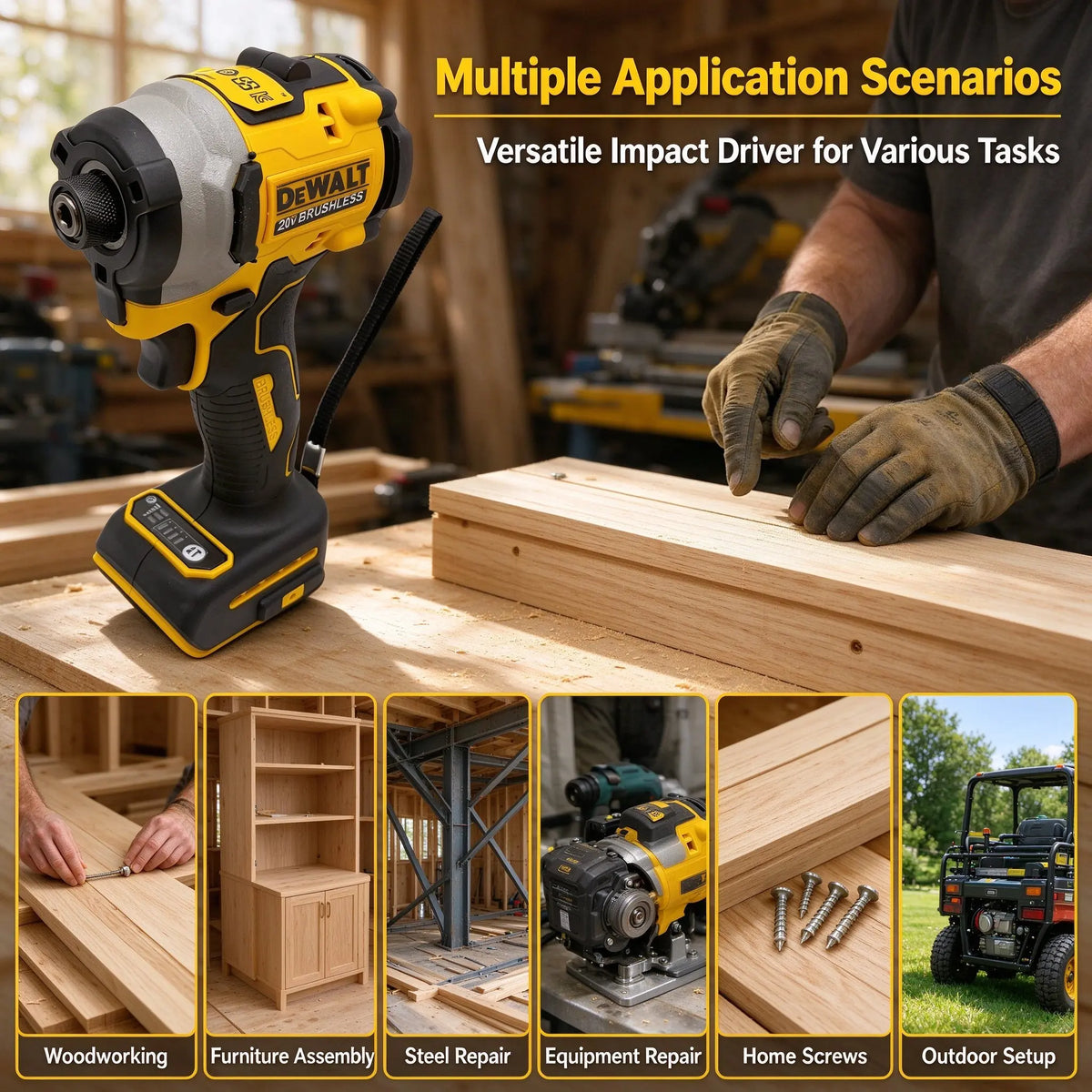 DEWALT DCFOld850 3250RPM Brushless Impact Driver, 205N.m Cordless Screwdriver Electric Impact Drill for DEWALT 20V Battery