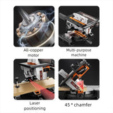 Electric Compound Saw 10 Inch Table Saw Miter Cutting Boundary Aluminum Machine 45° Woodworking Dual Purpose All-in-One Machine
