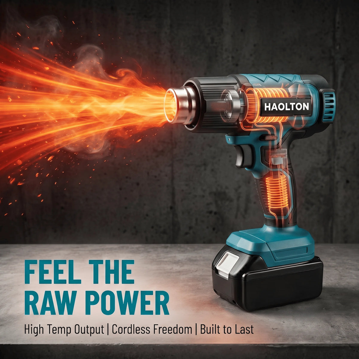 HAOLTON Heat Gun Cordless Hot Air Gun Industrial Handheld Electric Heat Gun Temperatures Adjustable For Makita 18V Battery