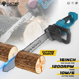 Electric Goddess 16inch Brushless Electric Chain Saw Handheld Wood Cutting Chain Saw Power Tool For Makita 18V Battery Pin