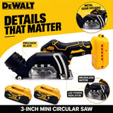 Dewalt Mini Angle Grinder 3 Inch Cordless 3 Inch Electirc CUT OFF Tool Cutting Circular Saw Power Tool for Dewalt 18/20V Battery
