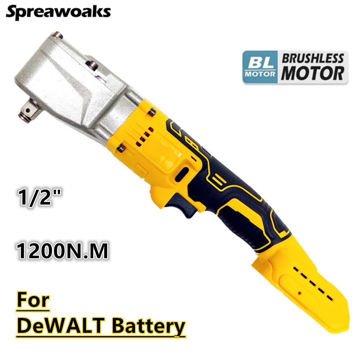 For DeWALT 20V Battery 1200N.M Brushless Ratchet Wrench 1/2'' Cordless Driver Screw Nut Electric Car Repair Power Tools