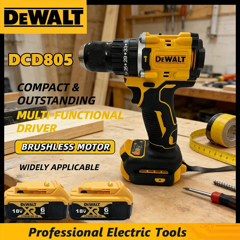 DEWALT DCD805 High - Performance Brushless Cordless Impact Drill & Screwdriver Cordless Electric Multi-Function 20V Power Tool