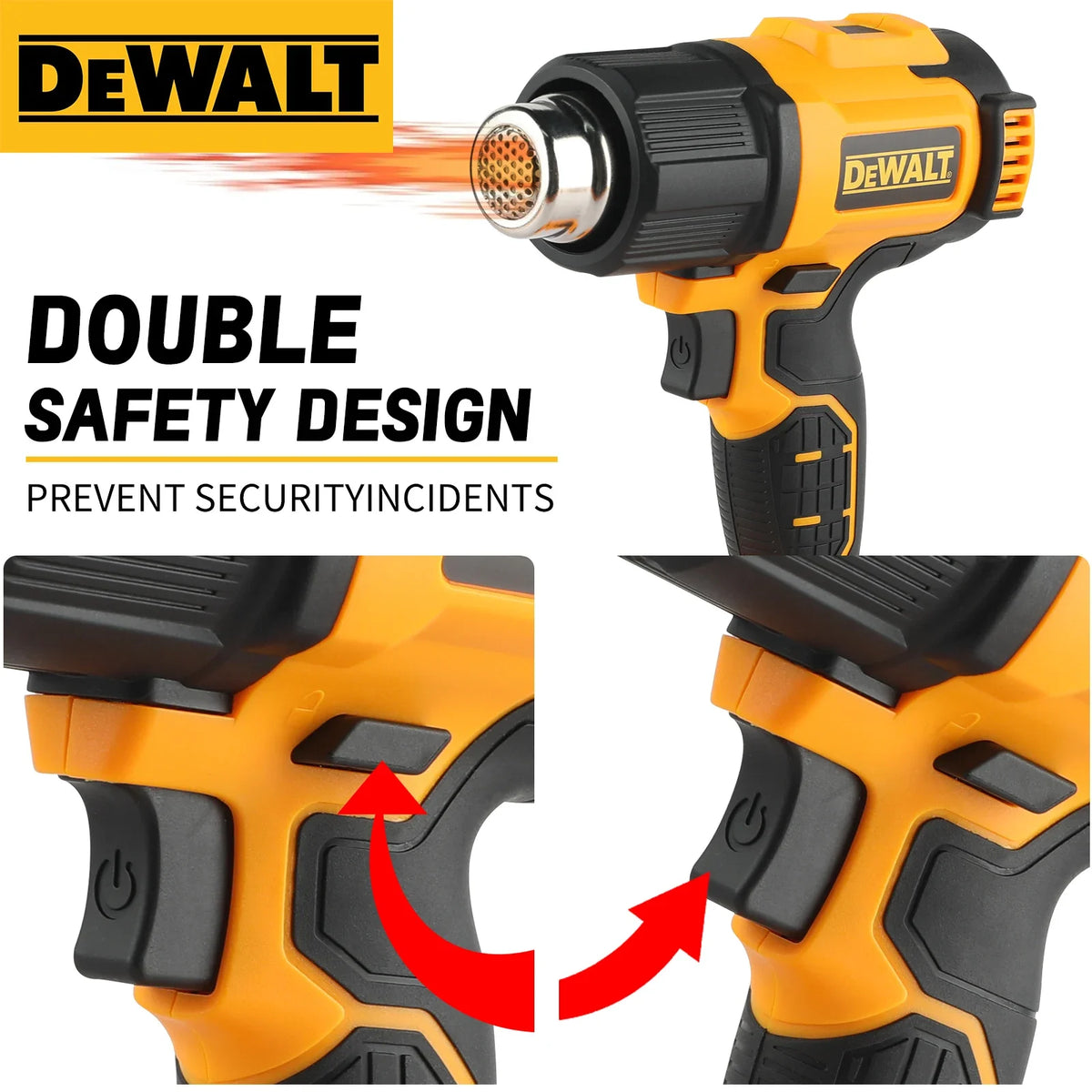 Dewalt DCE530 20V Cordless Heat Gun With 5-in-1 Nozzles 2 Speed Modes Lightweight Paint Stripping Adhesive Softening Power tools