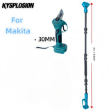 Multi-Function Cordless Brushless Electric Pruning Tool Kit 2M Telescopic Pole with 30mm Shear chainsaw For Makita 18V battery