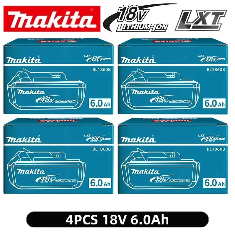 Makita 18V High‑Capacity 6.0Ah Lithium‑ion Battery Fit BL1860B BL1850B BL1840 BL1830 BL1815 Cordless Power Drill Battery Pack
