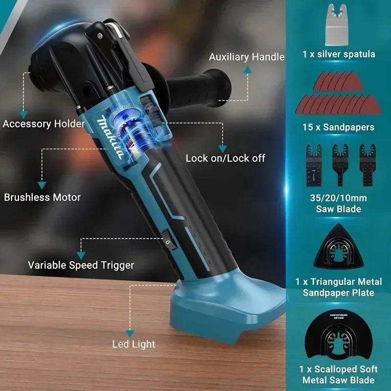 Makita DTM51 18V Cordless Multi-Tool | Variable Speed & Quick-Change System | Sanding, Cutting, Scraping | LXT Battery 18650