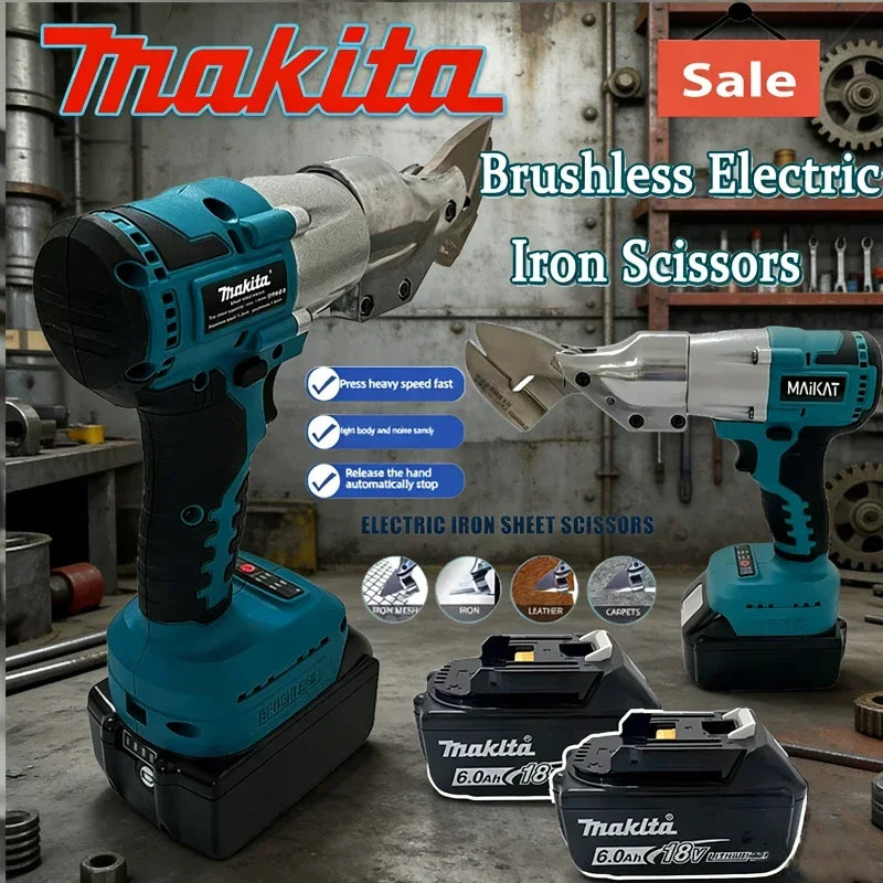 Makita Electric Cordless Iron Scissors Machine Rechargeable Sheet Shear Cutter Professional Metal Cutting Tools