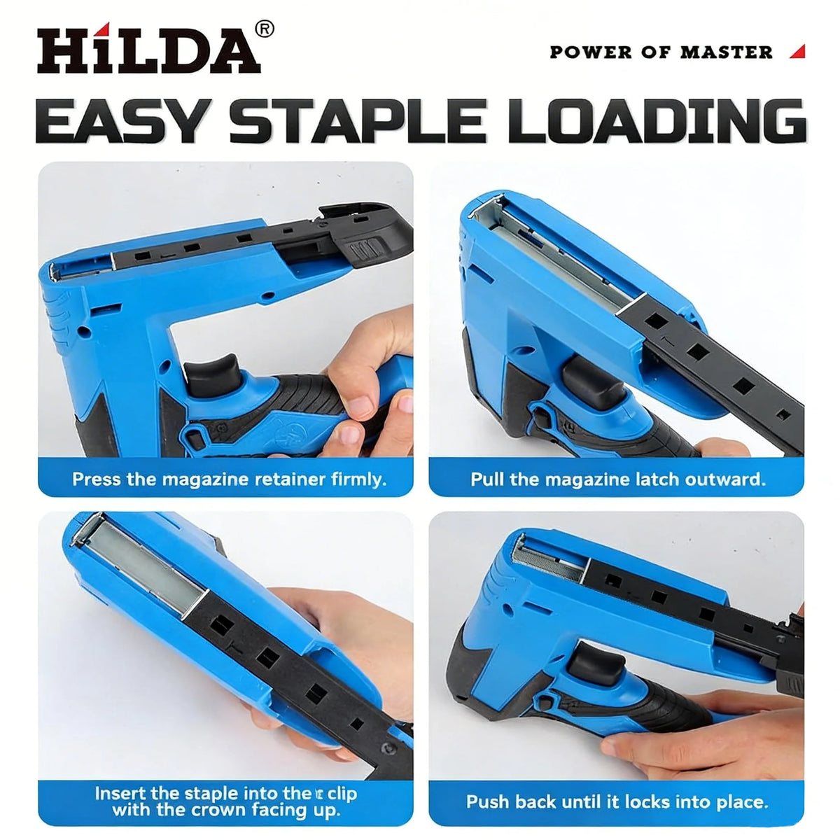 HILDA Electric Stapler Nail Gun 2 In 1 Safety Lock Heavy Duty Staple Gun for Woodworking Sofa Photo Frames DIY Home Repair