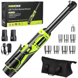 Robustrue 3/8" Cordless Ratchet Wrench 6-inch Extended Ratchet Wrench 40Ft-lbs 400RPM Cordless Ratchet with 2.0Ah Battery for Makita