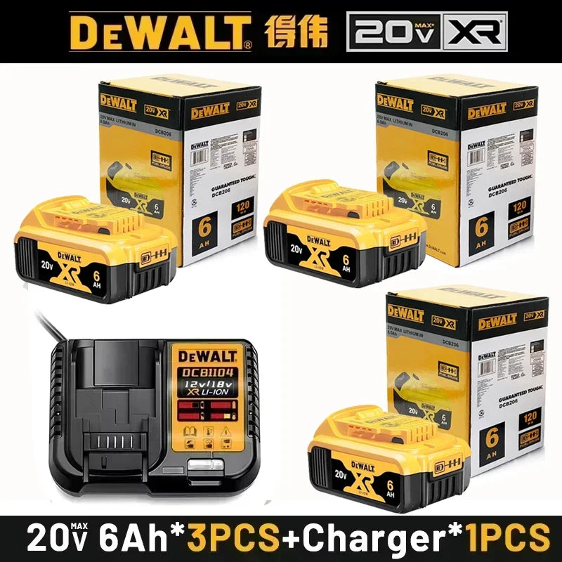 Dewalt 20v Battery, 20v MAX 5Ah 6Ah Battery DCB200 DCB206 DCB205 DCB184 DCD805 for Dewalt Power Tool Replacement Battery