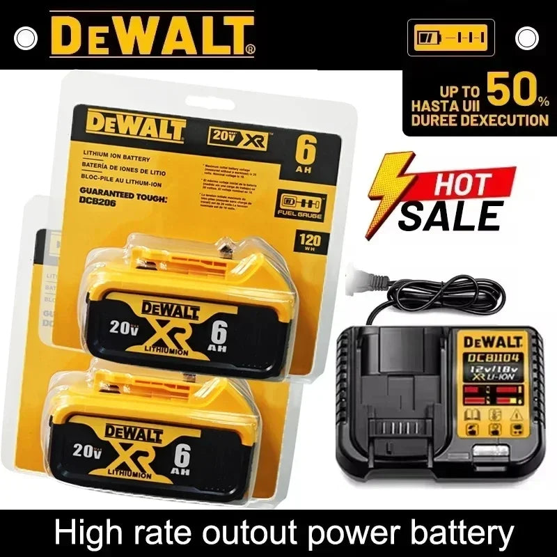 100% Genuine Dewalt 20V Battery, 2AH 5AH 6AH Rechargeable Lithium Ion Battery, Dewalt DCB200 Power Tool Replacement Battery
