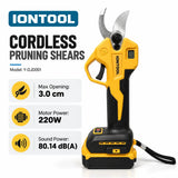 IONTOOL Yellow Cordless Electric Pruning Shears 3.0CM For Bonsai Trimming and Shrub Shaping and Rose Bush Pruning and Yard Care