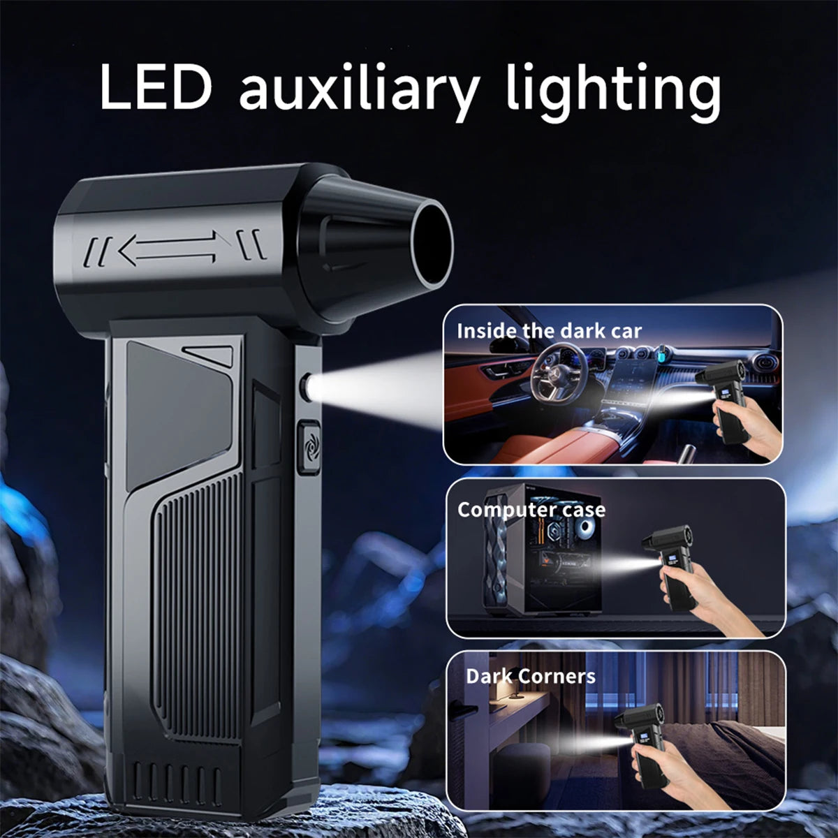 2026 New Wireless Jet Fan Brushless Motor Turbo Air Blower Car Cleaning Led Light Digital Display Portable Outdoor Use