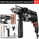 Multifunction Electric Drill Lmpact Drill Hammer Adjustable Speed Forward/Reverse Adjustable With Depth Scale EU Plug Hand Tool