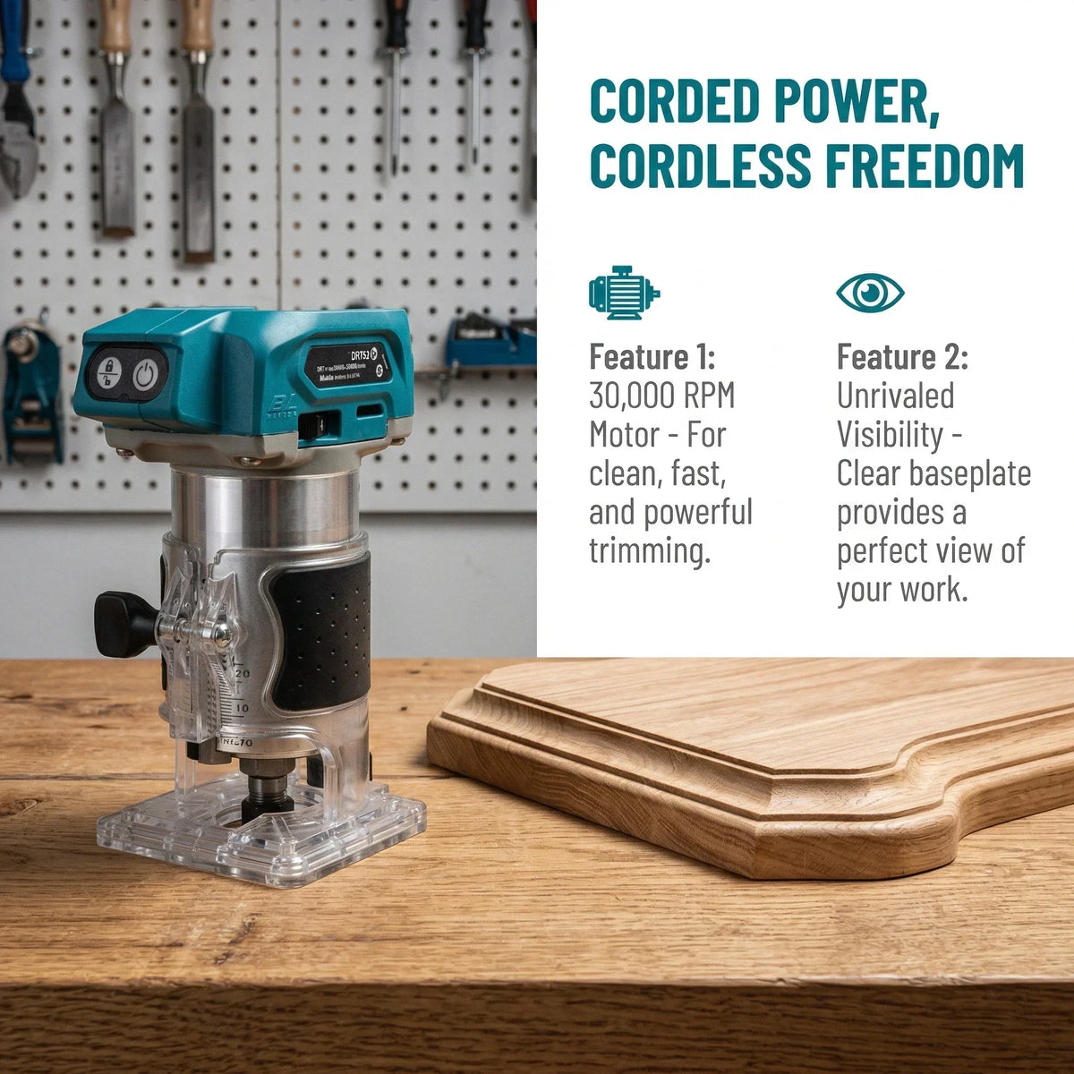 Makita DRT50 18V Cordless Brushless Trimmer Slotting Tool For Furniture Edge Finishing And Cabinet Fabrication Tasks
