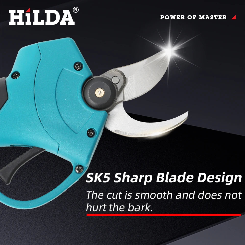 HILDA Brushless Electric Pruning Shears Garden Tool Cordless Electric Garden Scissors Fruit Tree For 18V Battery Branche Cutter