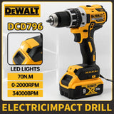 Dewalt DCD796 Wireless Brushless Impact Drill Power Tool 20V Battery Lightweight LED Light Electric Drilling Tool