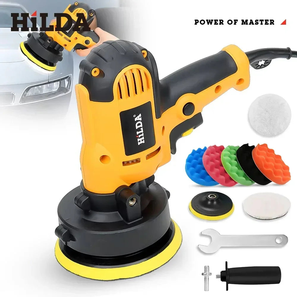 HILDA Electric Car Polisher Machine Auto Polishing Machine Adjustable Speed Sanding Waxing Tools Car Accessories Powewr Tools