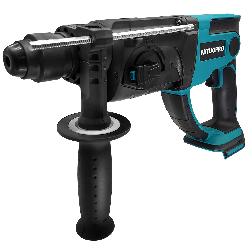 PATUOPRO 28mm Brushless Rotary Hammer Drill 3-Mode Hammer Drill chiselling Power Tool for Makita 18V Battery(No Battery)