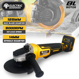 Brushless 100/125mm Cordless Angle Grinder 4 Gear Grinding Machine Polishing Cutting Woodworking Tool for Dewalt 20v Battery Pin