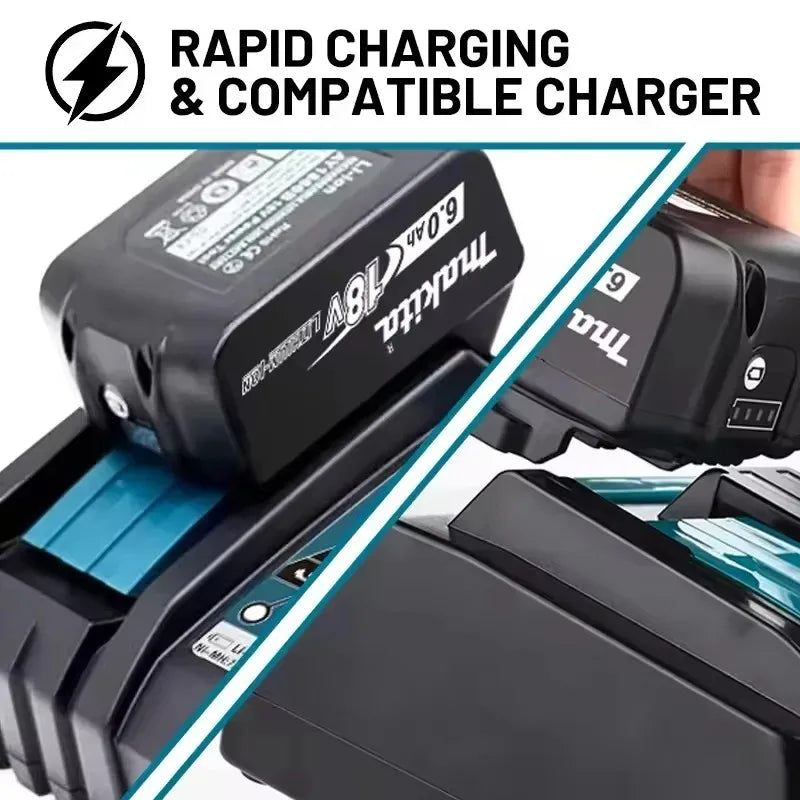 Makita 18V High‑Capacity 6.0Ah Lithium‑ion Battery Fit BL1860B BL1850B BL1840 BL1830 BL1815 Cordless Power Drill Battery Pack