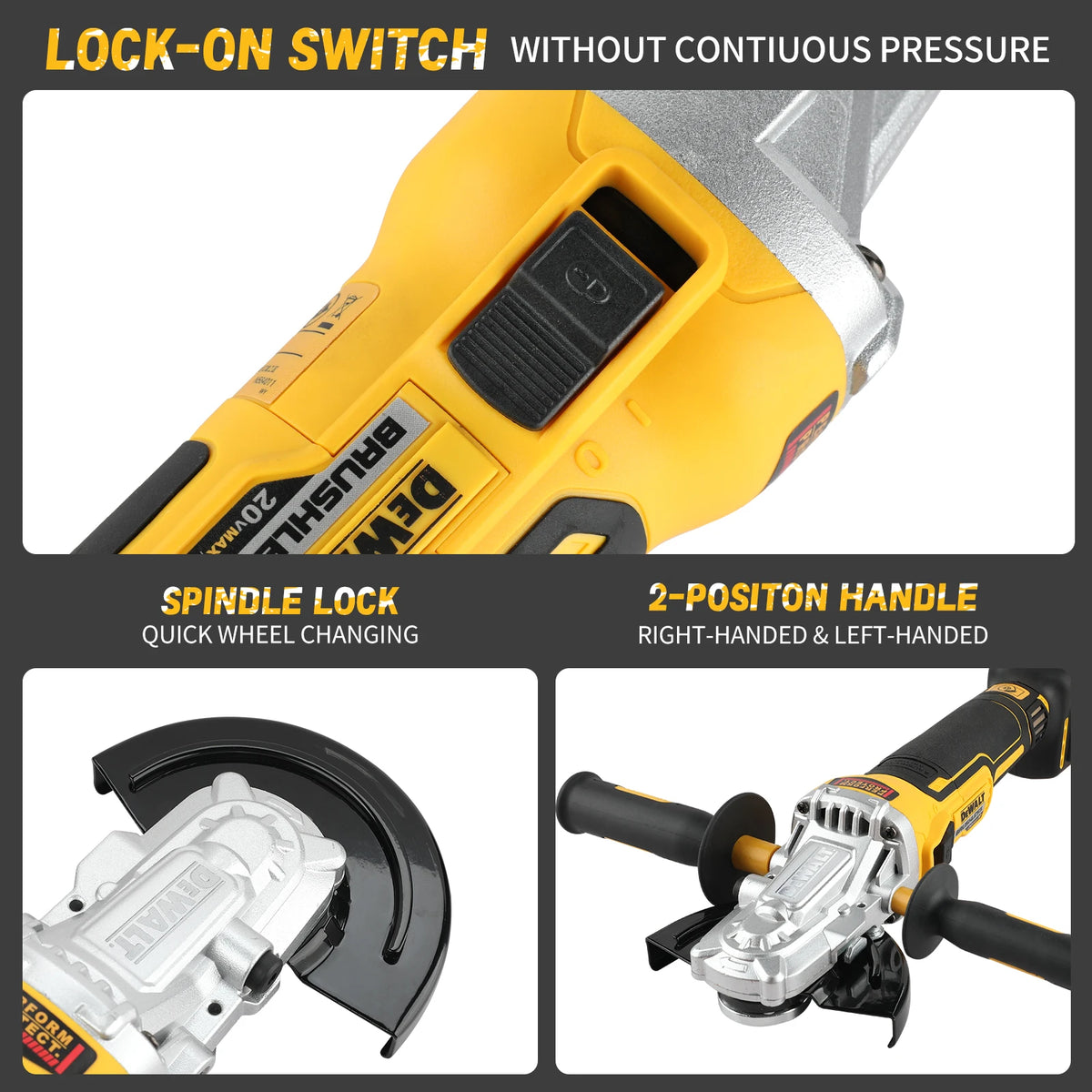 DeWalt Cordless Brushless Angle Grinder, Handheld Portable 18V Electric Cutting Tool Suitable for Construction, DIY and Industri
