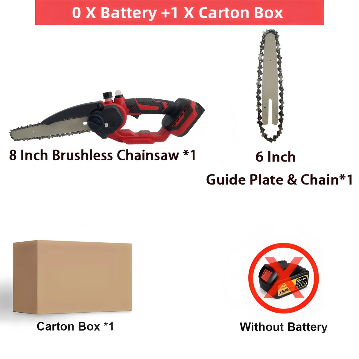 For Milwaukee 18V Battery Brushless 8 Inch & 6 Inch Chainsaw Auto Oiler Electric Chain Saw Cordless Garden Pruning Power Tools