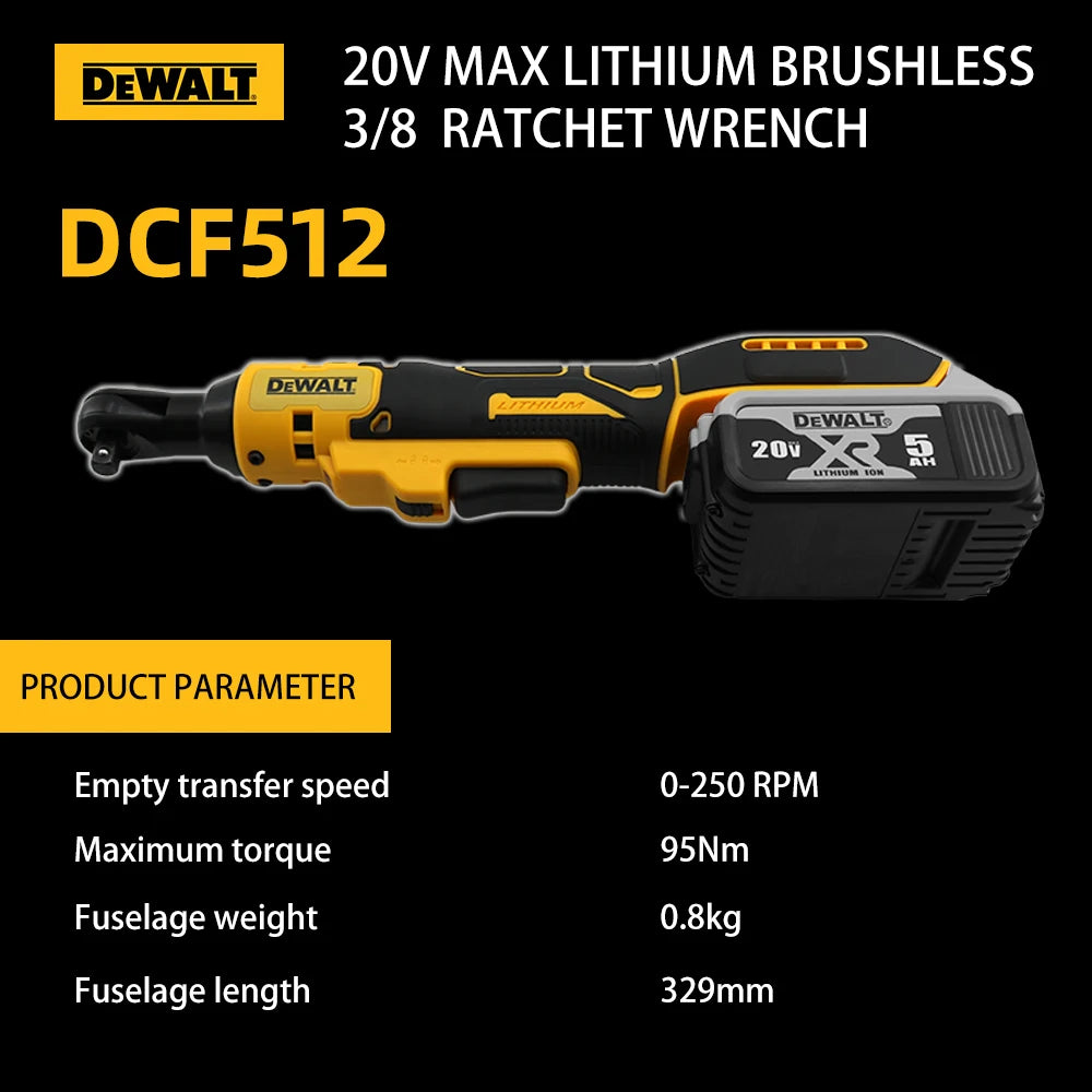 Dewalt DCF512 Cordless Brushless Impact Wrench Long Reach Ratchet Wrench for Automobile Disassembly Furniture Maintenance