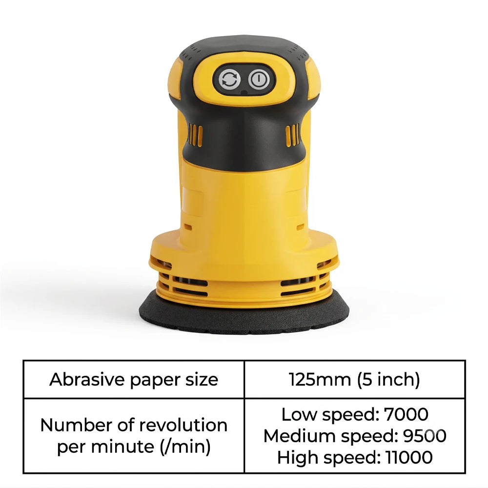 Cordless Random Orbital Sander 125mm Grinder Polishing Electric Grinding Power Tool For Makita/Dewalt/Milwaukee 18V Battery Pin
