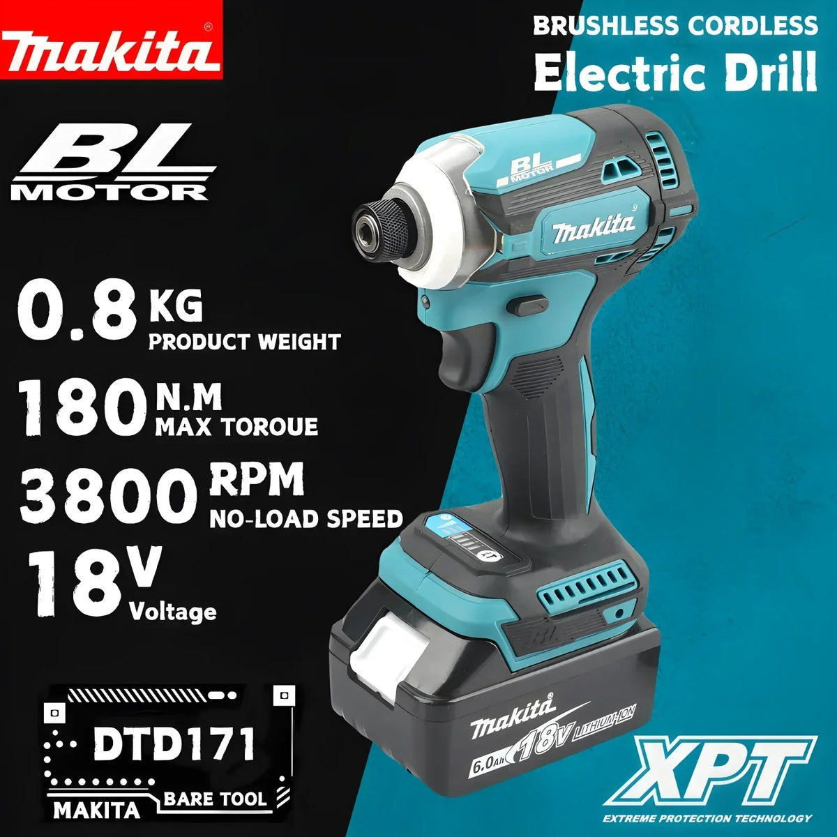 Makita DTD171 18V Cordless BL Impact Driver LED Bare Unit For Assembling Metal Shelving Units During Warehouse Storage Setup