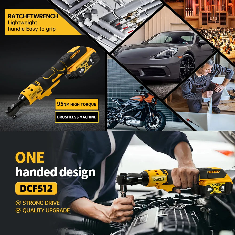 Dewalt DCF512 Cordless Brushless Impact Wrench Long Reach Ratchet Wrench for Automobile Disassembly Furniture Maintenance