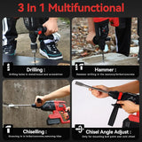 SDS-Plus Rotary Hammer Drill For Mi.lwaukee M18 Battery 2.6J Impact Brushless Hammer Drill 360° Rotating Handle Rotomartillo