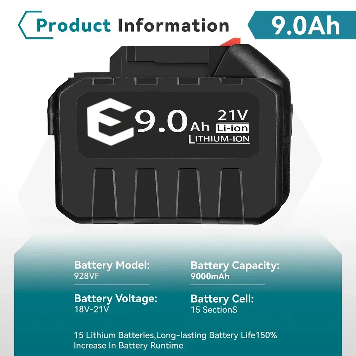 18V 21V MAX Rechargeable Battery 928VF 9000mah Li-ion Battery BL1430B BL1830B BL1850B for Makita 21V Tool Replacement Battery